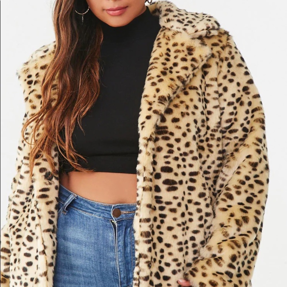 Faux Fur cheetah print coat